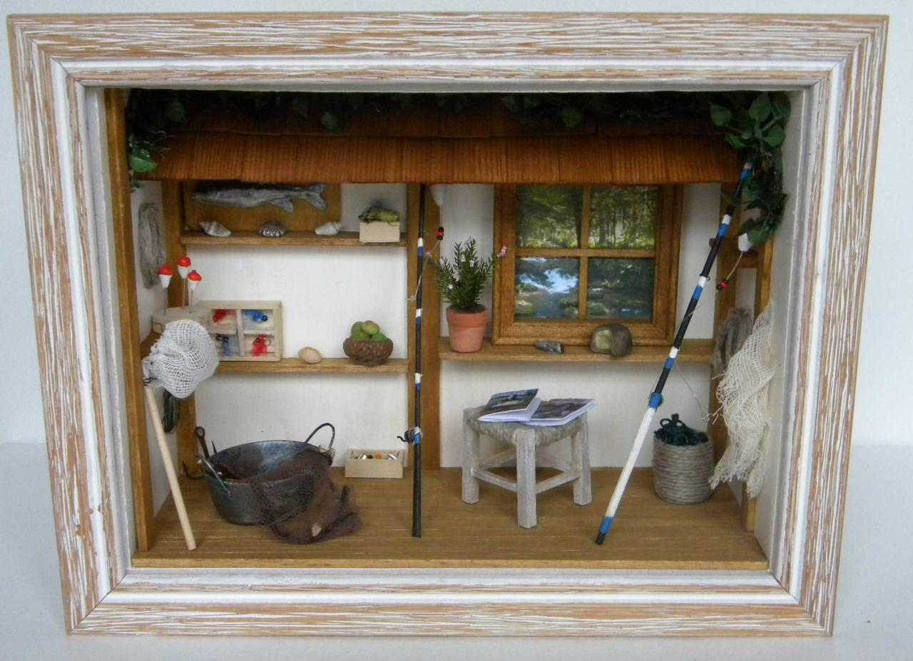 1:12 maison de poupée miniature canne à pêche avec crochet canne à pêche  mini canne à pêche décoration maison de poupée accessoires -  France